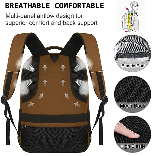 Laptop Backpack,Business Travel Anti Theft Slim College Backpack | Water Resistant Durable Computer Bag Gift for Women & Men Fits 15.6 Inch Laptop and Notebook - Brown - color: Brown, size: 15.6 Inch, style: Laptop