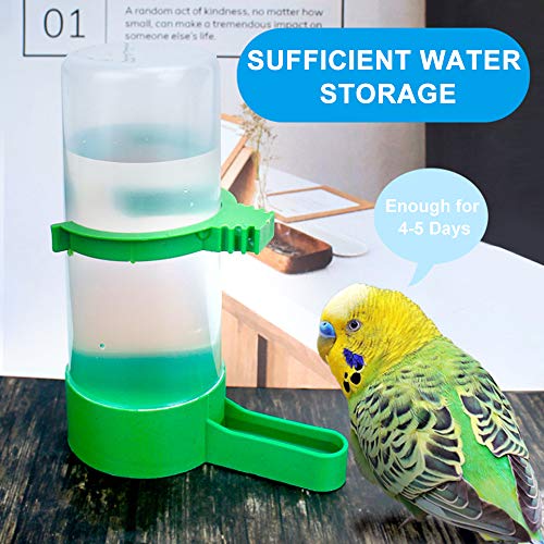 Bird Feeder, Bird Water Dispenser for Cage, XISTEST 2PCS Automatic Bird Water Feeder with 1PCS Food Feeder for Cage Pet Parrot Budgie Lovebirds Cockatiel (2pcs 140ml + 1pcs 150ml) - size: 2pcs 140ml + 1pcs 150ml