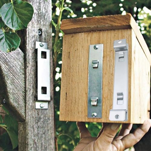 2set Bird House Hanger Bracket Birdhouse Mounting Bracket with 8 Srews for Securing Bird Houses Nesting Boxes Feeders