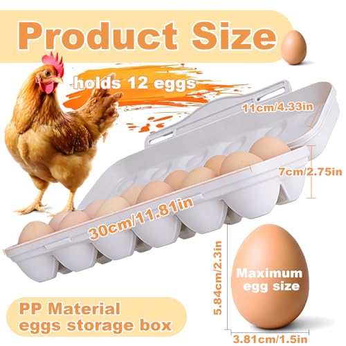 PhantomSky Large Capacity Outdoor Egg Holder, Plastic, Gray, 12 Eggs - color: #1-019 12 Eggs Gray