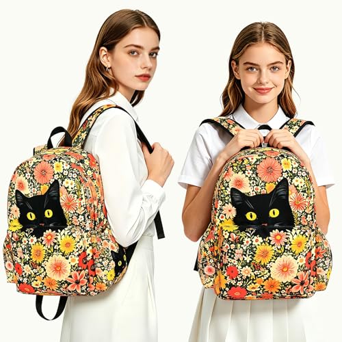 Cat Kids Backpack School Backpack Teens Bookbag for Girls Boys Hiking Camping Travel Sports - color: Cat
