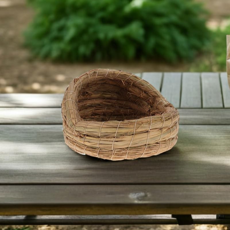 CALLARON Straw Woven Chicken Nest for Egg Laying and Breeding Cozy Henhouse Nest Box 5.91X5.51X4.33In for Backyard Poultry Easy to Clean and Assemble