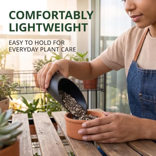 Bonsai Soil Scoops, Plastic Garden Soil Scoops, Black, Classic, Ergonomic Grip