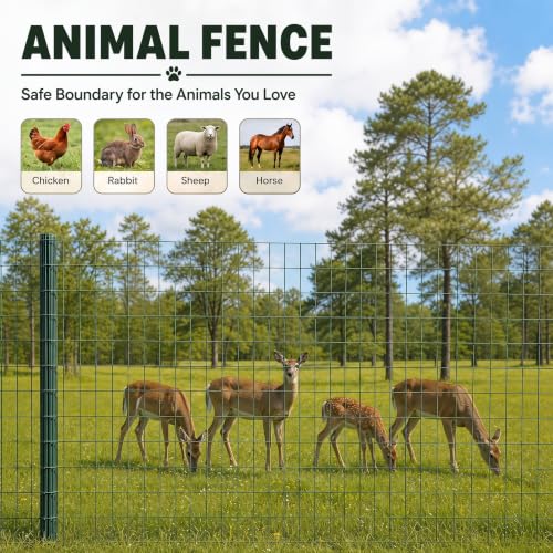 Garden Fence Black PVC Coated Welded Wire Fencing 36 Inch x 100 Foot, 2 Inch x 3 Inch 16GA Green - color: Green, size: 36"×100'
