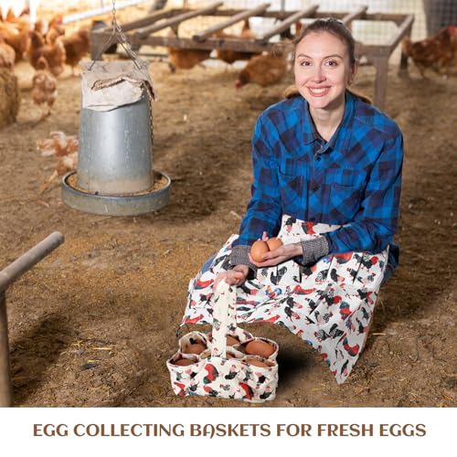 15 Pouches Chicken Egg Apron 7 Pouch Chicken Egg Basket | Women Apron For Collecting Fruit Duck And Goose Eggs Storage Bag For Christmas Autumn Gift Home Farms Decor Sturdy Canvas - style: Classic