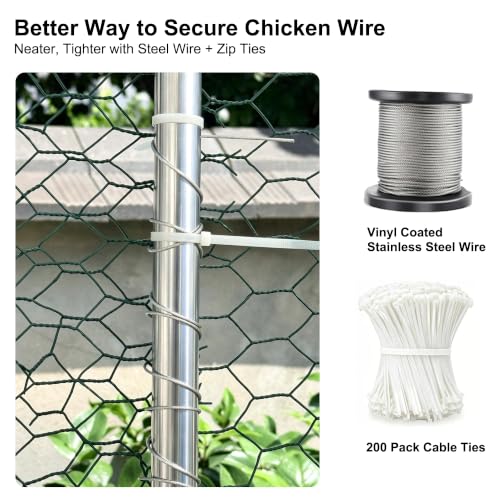 HERBAN 2026 Upgraded Large Metal Chicken Coop with All-Around Hardware Cloth, 117.6" × 79.2" × 76.8" Walk-in Outdoor Chicken Run Pen for Backyard with Cover, Spire Roof Poultry Cages for Outside - size: 117.6" × 79.2" × 76.8"