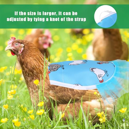 NQEUEPN 5pcs Chicken Saddle for Hens, 5 Styles Waterproof Colorful Chicken Saddle with Lace Trim Funny Poultry Back Feather Protection Supplies for Small Medium Hens