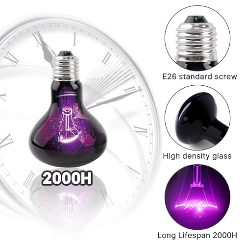 60W Reptile Night Light Bulb, UVA Heat Lamp, Purple Basking Lamp | Simulates Natural Moonlight, Creates a Natural Nighttime Environment, Ideal for Amphibians & Nocturnal Viewing in Terrariums - color: Purple-moonlight Heat Lamp, size: 60 Watts