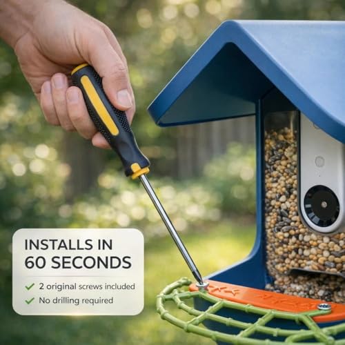 Bird Feeder Perch Extender Compatible with Bird Buddy, Bamboo-Style ABS | 9.21 x 4.33 x 0.43 in, two-screw mounting, dual side ports, wider landing area, improved full-body camera framing - color: Lime Green