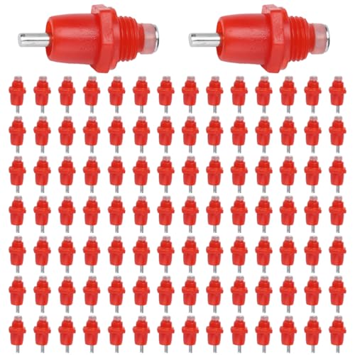 100 PCS Automatic Chicken Waterer, 3 Way Spring Type Automatic Chicken Water Nipples Chicken Waterer Nipples Replacement Parts for Farm Feeder
