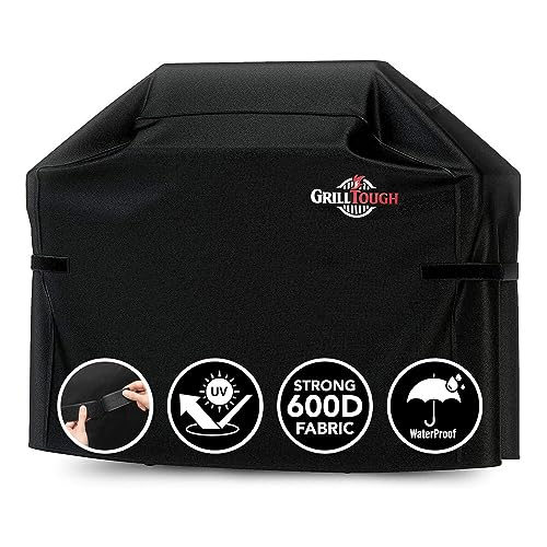 Heavy Duty BBQ Grill Cover for Outdoor Grill, 60 Inch Black | Waterproof, Weather Resistant, UV & Fade Resistant, Heavy Duty Protection, Adjustable Straps, Outdoor Grill Cover, Secure Fit - color: Black, size: 60''L x 28''W x 44''H