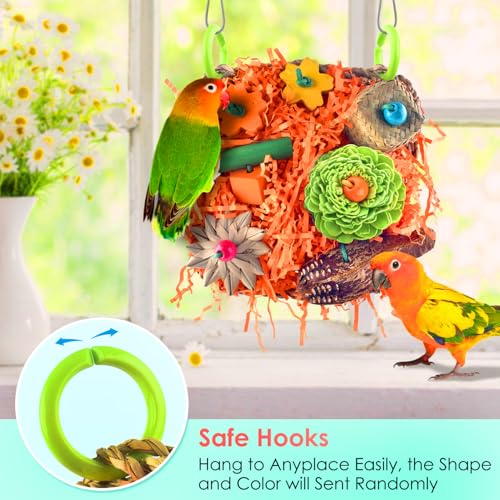 KATUMO Bird Toys, 2 Pack Bird Grass Mat Foraging Wall Toys Parrot Shredder Toys for Parakeet, Cockatiel, Conure, Lovebird, Budgie, Small to Medium Birds - color: Blue+Orange