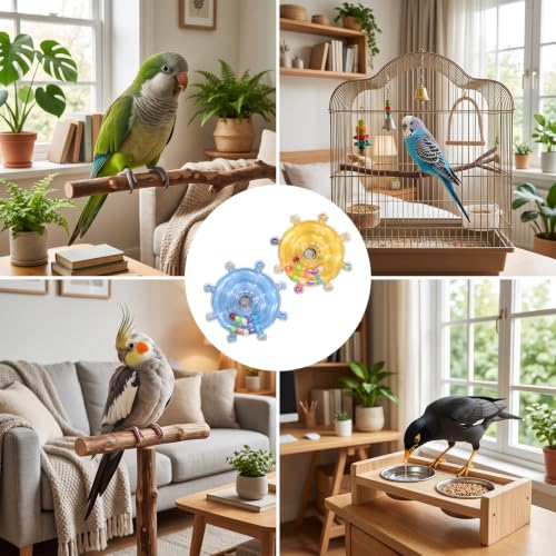 Bird Toys for Parakeets Fun Parakeet Toys | 2 Pcs Bird Interactive Educational Toy Conure Toy Birds Cage Accessories for Cockatiel Lovebird Quaker Parrot Conures