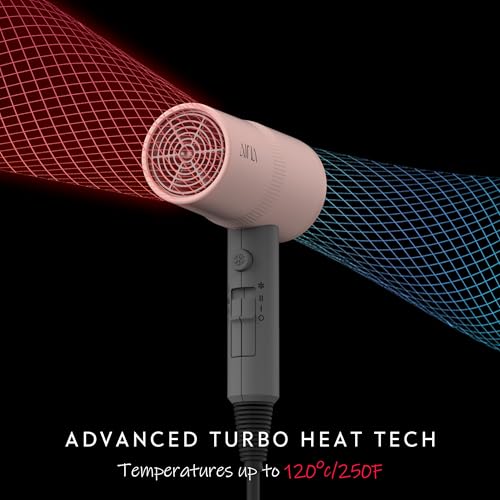 AINA Diffuser Hair Dryer,Comb Full-Featured Blow Dryer 110V(Misty Blush) | 3 Heat/2 Speed;Cold shut button;Lightweight;Compact Size;High Temp;Low Airflow;Same Results;Less Expense - color: Misty Blush, size: 4 Piece