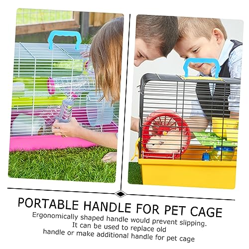 Angoily 30pcs Portable Pet Cage Handles Plastic Replacement Handles for Bird Cage Compact Lightweight Design for Outdoor Travel Comfortable Grip for Easy Carrying - color: Sky-bluex3pcs, size: 11x6cmx3pcs