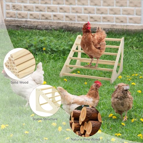 Chicken Roosting Bar Solid Wood Roosting Ladder Poultry Perch Stand Jungle Gym for Backyards Chicken Coops Farms Chicken Toy for Chicks Hens Roosters Large Birds Parrots Macaws S - size: Small