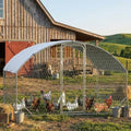 GarveeLife Large Metal Chicken Coop, Dome Shape Chicken Coop with Upgrade Tri-Supporting, Large Chicken Run with Waterproof and Anti-UV Cover (6.6 ft L x 9.8 ft W x 6.6 ft H) - size: 118.1"L x 78.7"W x 78.4"H