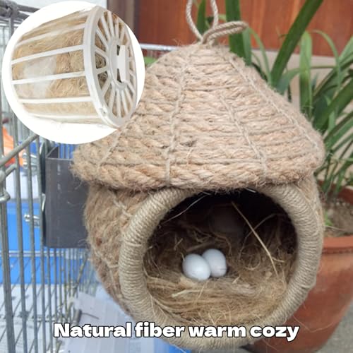 2Pcs Bird Nesting Material with Holder Soft Parakeet Hummingbird Nesting Material for Hummingbird Finch Outside and Cage Use