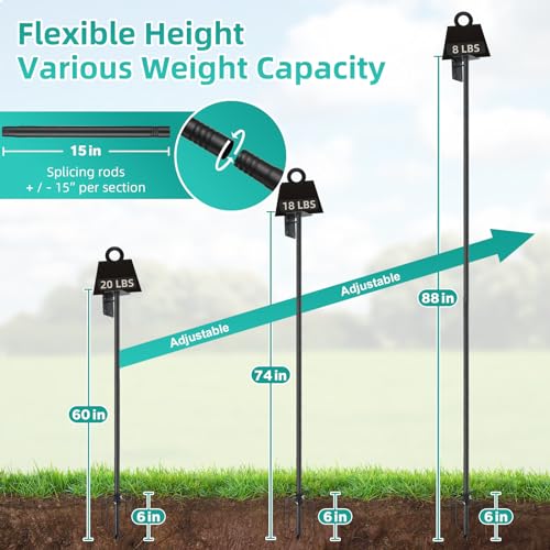 Bird House Pole,102 Inch Heavy Duty Bird Feeder Pole Mount Kit for Outdoors, 5-Prong Base, Splicing Adjustable Feeding Stand Station for Birds Watching,Weather Station (Birds House Not Included) - size: 102"