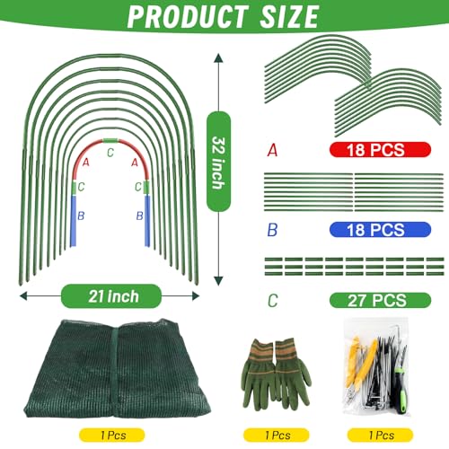 Chicken Runs for Yard,79" & 157" Extra Long Foldable Chicken Tunnels for Outside,All-in-One Kit with Sun Protection Net, Removable Door, Frame & Tools (Green, 315 * 21 * 32 inches) - size: 315*21*32 inches