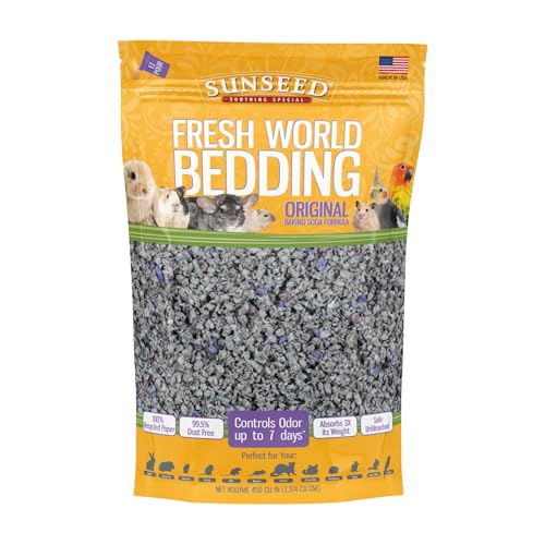 Sunseed 18220 Fresh World Bedding for Small Animals, Original Gray - 450 Cubic Inch - size: 450-Cubic Inch