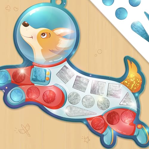 Imagimake Mirror Mosaic - Space, 5 Templates, 450+ Stickers | Mess-Free Craft Activity, Screen-Free Creative Art Kit for Kids, Birthday Gift for Boys & Girls Ages 3,4,5,6,7 Years Old - style: 3. Space