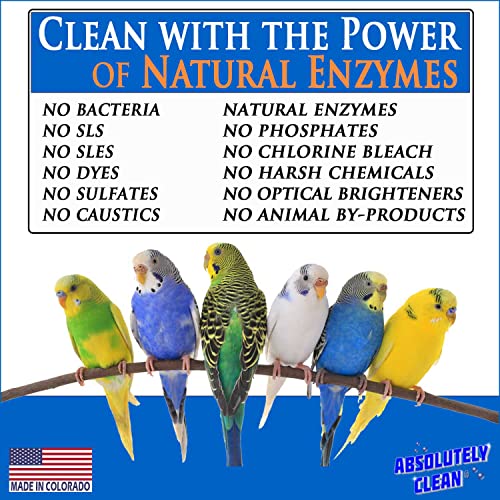 Absolutely Clean Amazing Bird Cage Cleaner and Deodorizer - Just Spray/Wipe - Safely & Easily Removes Bird Messes Quickly and Easily - Made in The US - Fragrance Free (16oz Pack of 1) - style: 16 Fl Oz (Pack of 1)