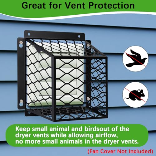 Dryer Vent Bird Guard,Dryer Vent Cover Outside for 3-4 inch Vent Hoods-2pk | Universal Outdoor Bird Guard for Dryer Vent & Bathroom Exhaust,Galvanized Steel Bird Cage 7"Lx7"Wx5"H,Prevent Bird From Enter - size: 7"Lx7"Wx5"H, style: Black-2PCS