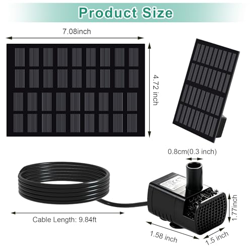 2W Solar Fountain for Bird Bath, Solar Powered Water Fountain - color: 2w Solar Fountain Pump