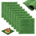 8 Pack Resuable Chicken Nesting Box Pads, Washable Artificial Grass Chicken Nesting Pads for Protecting Eggs, Green Chicken Laying Pads for Hens