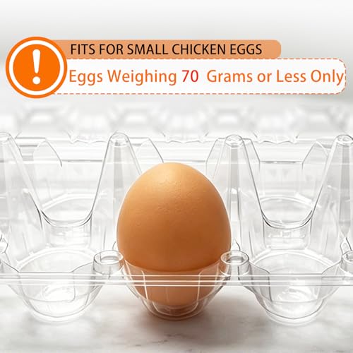 60 Pack 2x6 Grids Plastic Egg Cartons Bulk 12 Count Clear, Reusable Stackable Dozen Chicken Eggs Containers Holders for Storage, Family, Farm Markets and Commercial Display