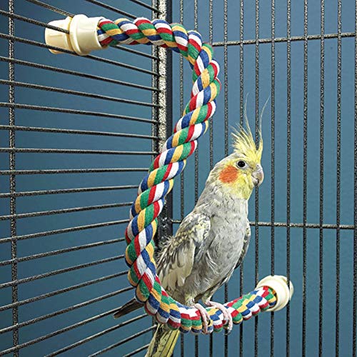 JW Pet Comfy Perch For Birds Flexible Multi-color Rope, Small - 21" Length - size: Small, style: 21"