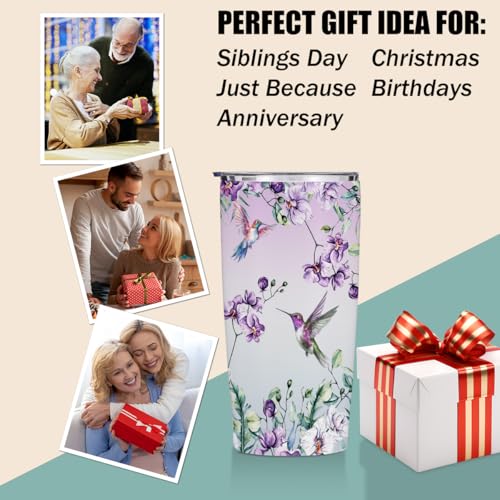 Hummingbird Gifts for Women 20 oz Tumbler, Birds Stainless Steel Insulated | Bird Themed Insulated Travel Coffee Mugs Water Bottle, Hummingbirds Lover Gifts for Women Mom Christmas Birthday Gift - color: Multi 1539