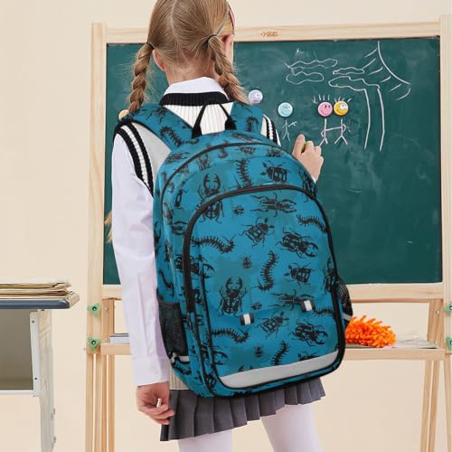 Kids Backpack Elementary Middle School Bags for Boys Girls | Travel, Daypack, Lightweight, Waterproof, with Reflective Strip - color: Multi 25