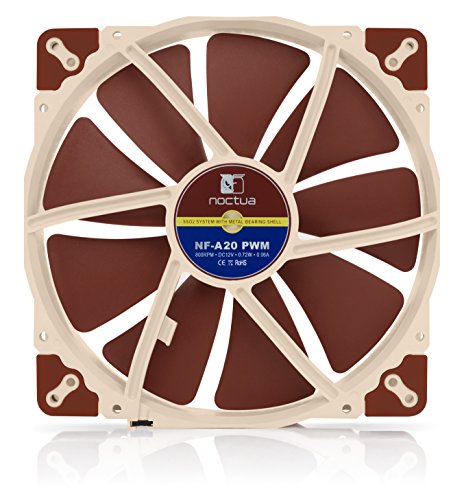 Noctua NF-A20 PWM, High-Performance Quiet Fan 200mm | High Airflow Low Noise 30mm Thick Fan, for PC and Electronics Cooling, Rich Accessory Kit, 800rpm 4-Pin PWM