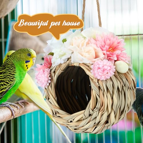 Novabright Spring Flower Bird Houses for Outside Hummingbird Gift Nest Hanging Bird House Spring Outdoor Decoration for Hummingbird Garden Patio Lawn Window Outdoor Home Decoration Gift
