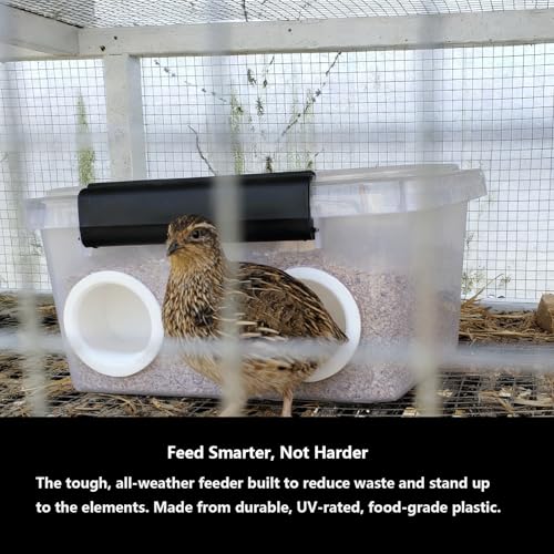 Quail Chick Port Feeder Compatible with DIY Bucket Pail Bin Container Coturnix - Set of 16 (1in) - size: 1in