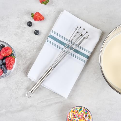 Restaurantware 10.5 in Stainless Steel Ball Whisk - German Standard Egg Beater with Ergonomic Handle, Dishwasher Safe - Manual Mixer Cooking Whisk for Baking, Stirring, Sauces, Beating - color: Ball Whisk, size: 10 3/4"