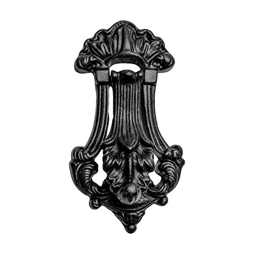 Renovators Supply Manufacturing Door Knockers for Front Door 7.5 in. Black Cast Iron Traditional Door Knocker with Mounting Hardware - color: Black Leaf