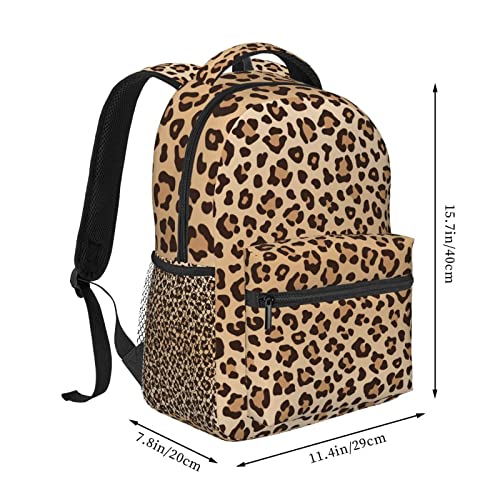 Fiokroo Leopard Backpack School Bag For Students Teens Men Women Laptop Backpacks Travel Daypack Bag With Multiple Pockets - color: Leopard Print#01