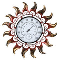 VEWOGARDEN 13 Inch Sun Outdoor Thermometer Waterproof Metal Decorative Wall Indoor Outdoor Thermometer for Patio, Home & Garden - style: Sun(verdigris)