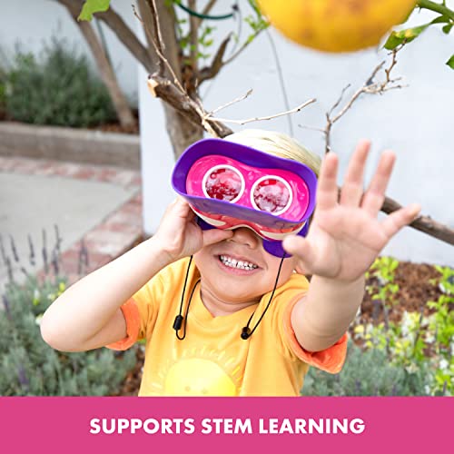 Educational Insights GeoSafari Kidnoculars Pink - Toy Binoculars for Kids, Outdoor Toys for Kids Ages 4-8, Toddler Camping and Nature Toys, Lightweight Binoculars with Neck Strap, Bird Watching Gear - color: Pink/Purple
