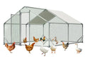 Metal Chicken Coop 13x10x6.56ft Large Walk-in Poultry Cage for 10-20 Chickens Chicken Run Hen Rabbit Duck House with Waterproof Cover for Outdoor Farm Use - size: 156.0"L x 120.0"W x 78.7"H