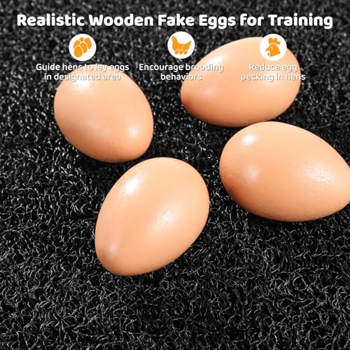 8 Pcs Chicken Nesting Pads, Washable Nesting Box Liners for Chicken Coop, Reusable Plastic Nest Box Pads with 4 Pcs Fake Wooden Eggs, Chicken Laying Mats, 12×12×0.8 inch - color: Black