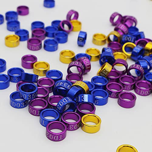 50-Piece Chicken Leg Rings Mix Color Leg Bands Alloy Clip-on Rings for Ducks Gamefowl Small Poultry 3mm/5mm/8mm Bird Leg Rings Leg Bands Metal for Parakeets