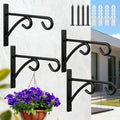 4Pcs Outdoor Bird Feeder Hanger Hooks, 8 Inch Heavy Duty Metal Rust-Resistant Bird Feeder Bracket for Hanging Flower Baskets, Wind Chimes, Bird Feeders, Planters & Lights - color: black-4pcs