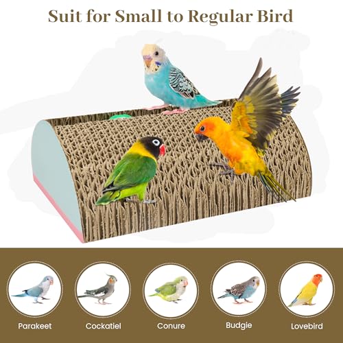 Parrot Cardboard Toy with Jingle Bells Bird Cage Perches Toy for Small to Regular Parrot Toys Bird Amazon, Grey Parrots, Parakeets,Macaw - size: MEDIUM size