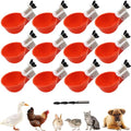 Chicken Waterer Cups, 24 Pack Poultry Water Feeder with Drill, Large Poultry Waterer Automatic Waterer for Chicken Coop, Duck, Chicks, Goose, Turkey, Bunny, Bird (Red, 24 Pack) - size: 24 Pack