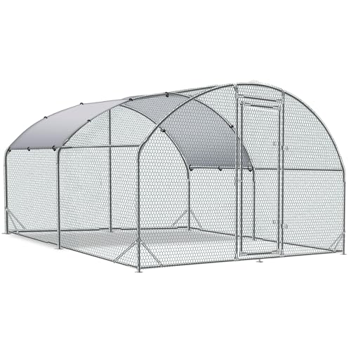 TOLEAD Large Metal Chicken Coop Upgrade Tri-Supporting Wire Mesh Chicken Run,Chicken Pen with Water-Resident and Anti-UV Cover,Duck Rabbit House Outdoor(9’ W x 13’ L x 6.5’ H) - size: 156.1"L x 108.0"W x 78.0"H