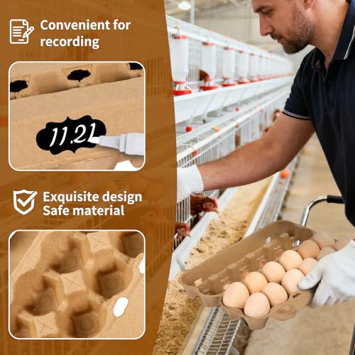 25-Pack Empty Egg Cartons 12 Count,Natural Paper Pulp Egg Cartons Bulk for Fresh Eggs Storage,Reusable Cardboard Eggs Holder for Farm, Kitchen, Organizing & Transport - size: 2x6 Style - 25Pack